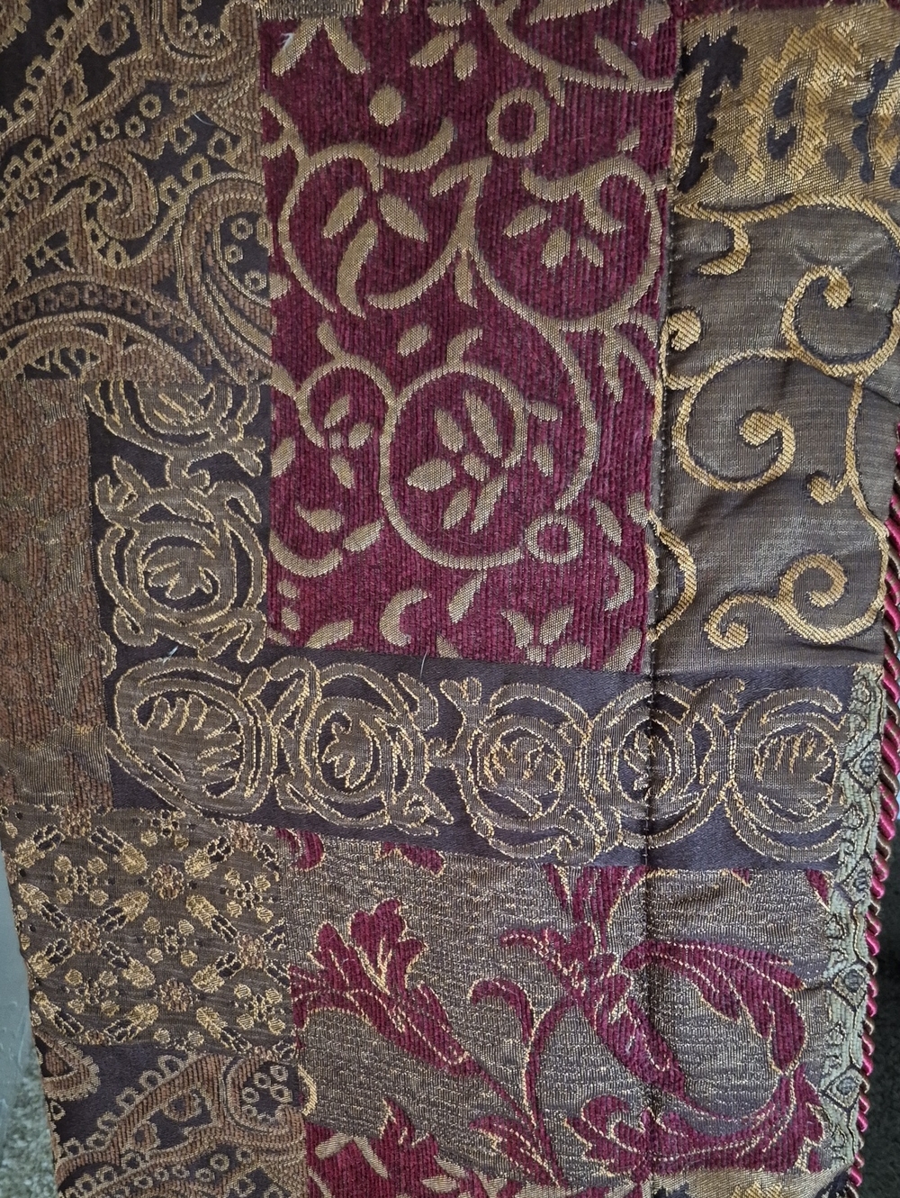Two Burgundy Gold Croscill Pillow Shams King Size - Picture 3 of 4